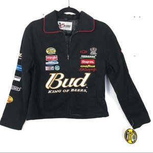 vintage NASCAR bud of beers zip up jacket